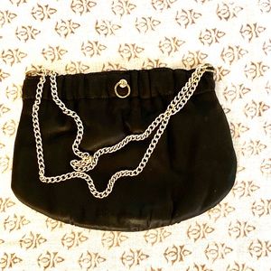 Vintage Satin Bag w/ Adjustable Gold Chain